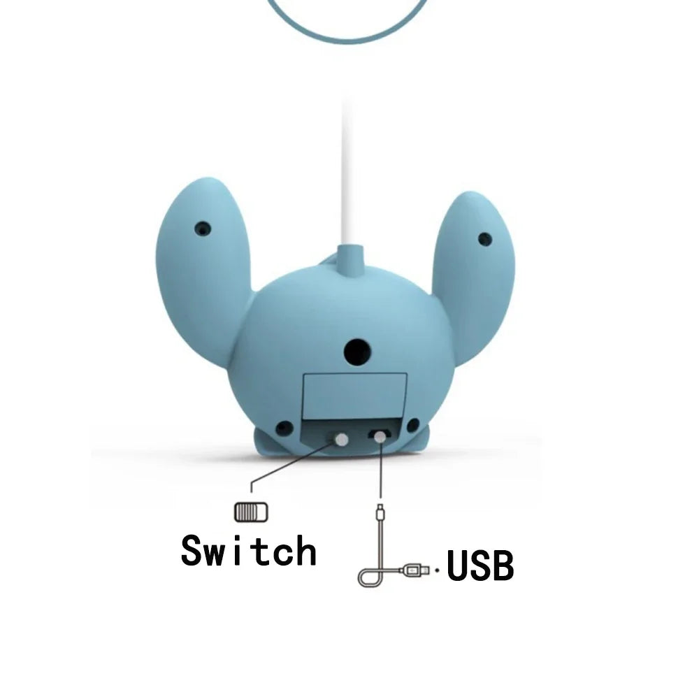 LED Lilo & Stitch Desk Lamp with Pencil Sharpener – Foldable USB Rechargeable Light, Cute Small Book Lamp, Perfect Gift