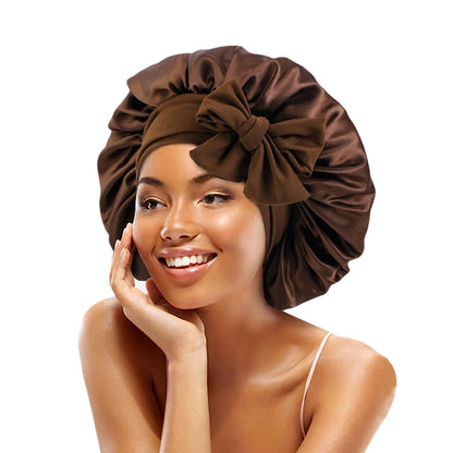New Satin Sleeping Hat for Women – Stretchy Tie Band, Adjustable Night Shower Cap, Hair Head Cover Bonnet Turban