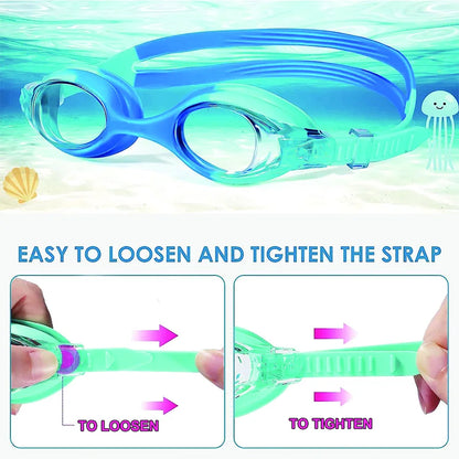 Waterproof Anti-Fog Swimming Goggles - UV Children Professional Colored Lenses Kids Eyewear, Swimming Glasses Gafas Nata