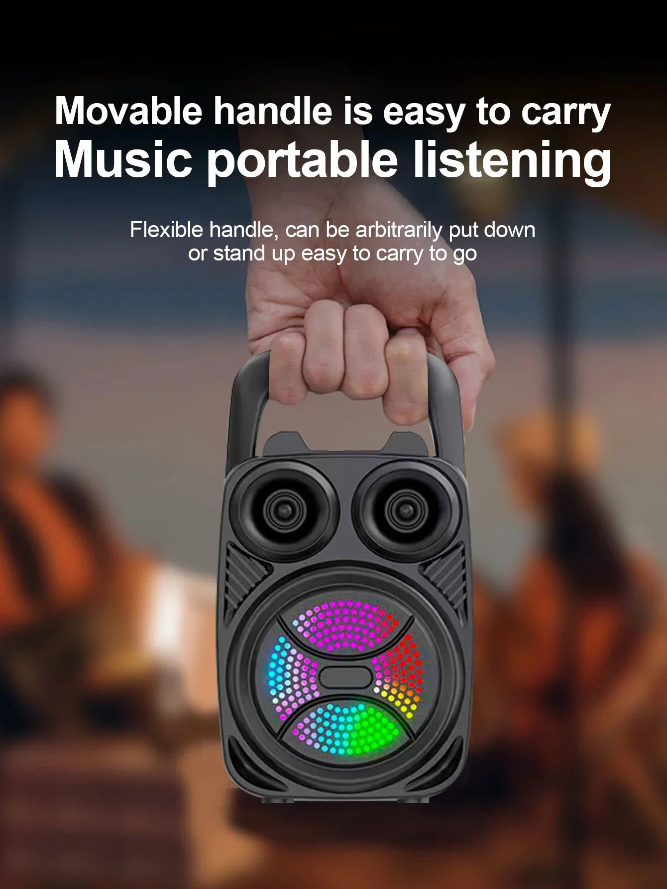 500mAh Bluetooth Speaker – High-Power Sound Box with TF/U-Disk, Karaoke & Handheld Subwoofer for Dancing