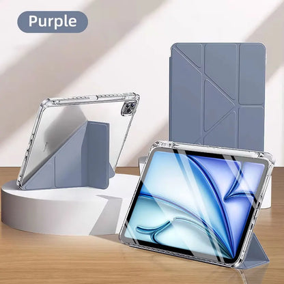 Smart Case with Pen Holder for iPad Air 5/6, Pro 11/12.9, Mini 6/7 – Compatible with 9.7" to 13" Models