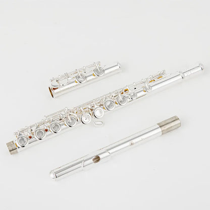 Top Japan Flute 222 - Professional Cupronickel C Key 16-Hole Silver-Plated Flute with Case & Accessories