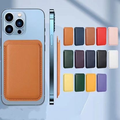 Luxury Magnetic Leather Wallet Case for iPhone 12–16 Pro Max — MagSafe Card Holder Phone Cover