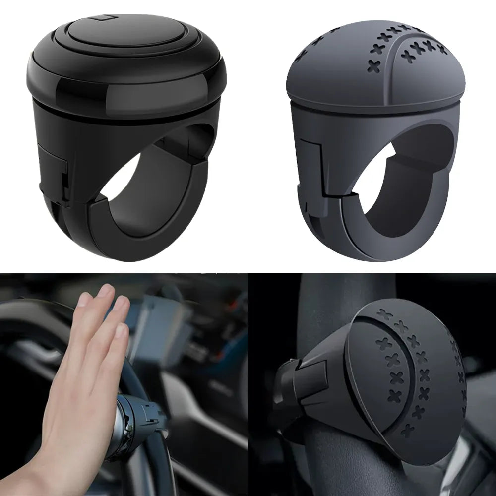 360 Degree Rotation Steering Wheel Booster Spinner Knob - Metal Bearing Power Handle with Ball-Shaped Design