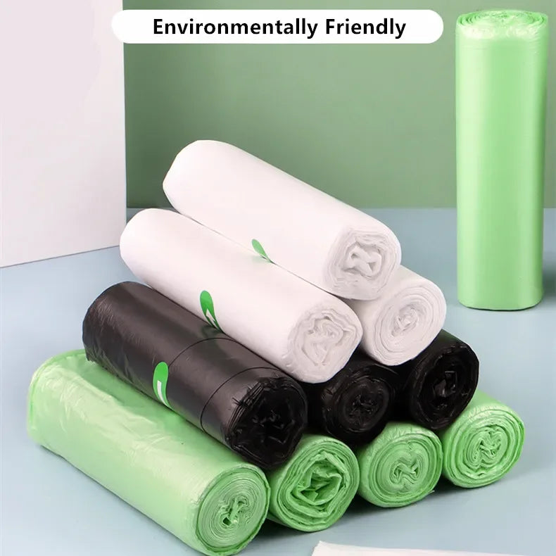 100pcs Biodegradable Garbage Bags – Disposable Starch Degradable Trash Bags for Kitchen Cleaning, Eco-Friendly Environmental Solution