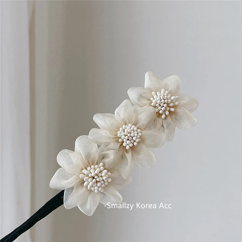 Shell Pearl Bow Hair Barrettes - Elegant Vintage Flower Hair Curler & Styling Accessory