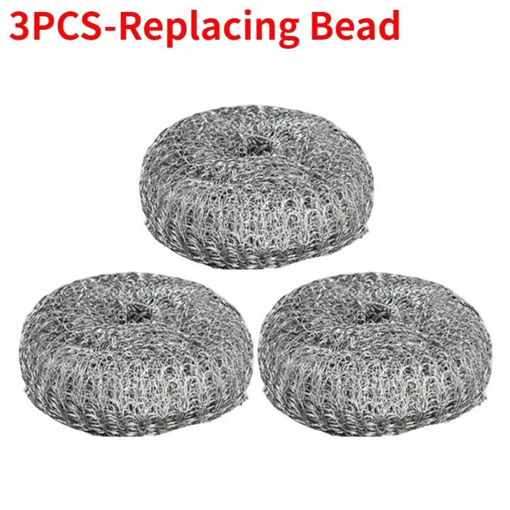 Stainless Steel Pot Brush with Handle – Heavy Duty Dishwashing Wire Ball for Pot & Pan Cleaning (5/1 Pcs)