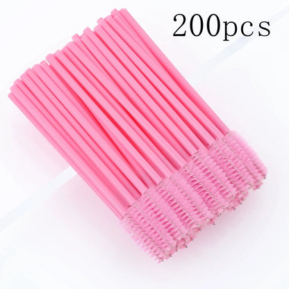 50/1000pcs Disposable Eyelash Brushes - Mascara Wands, Eyebrow Spoolie Applicators & Makeup Extension Tools