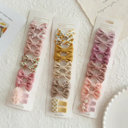 10Pcs Kids Hair Accessories Set - Cute Bow Hair Clips and Barrettes for Baby Girls
