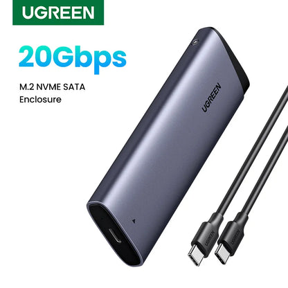 UGREEN M.2 SSD Enclosure - USB-C 20Gbps NVMe & SATA Adapter Supporting Up to 8TB