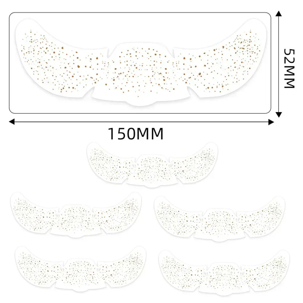 6pcs Hot Stamping Freckles Makeup Patches – Metallic Gold & Silver Temporary Tattoo Stickers for Face
