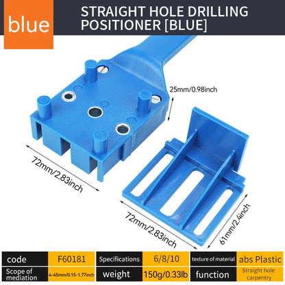 Drill Bits Locator & Carpenter Corner Clamp – Handheld Straight Hole Drilling Guide for Woodworking & Hole Saw Tools
