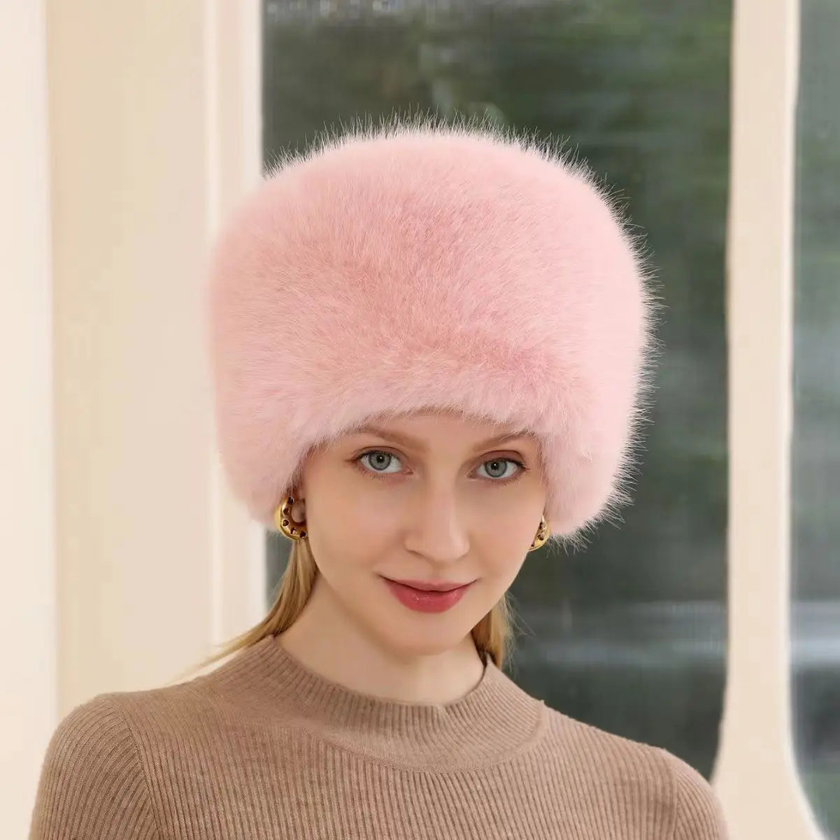 Faux Fur Winter Headband – Women’s Fluffy Earwarmer Cap for Ski, Snow & Outdoor Wear