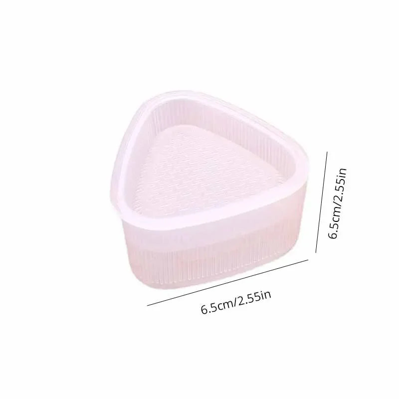2PCS Transparent DIY Sushi Mold Kit – Onigiri Rice Ball Triangle Maker Press, Kitchen Bento Food Shaping Tool Set
