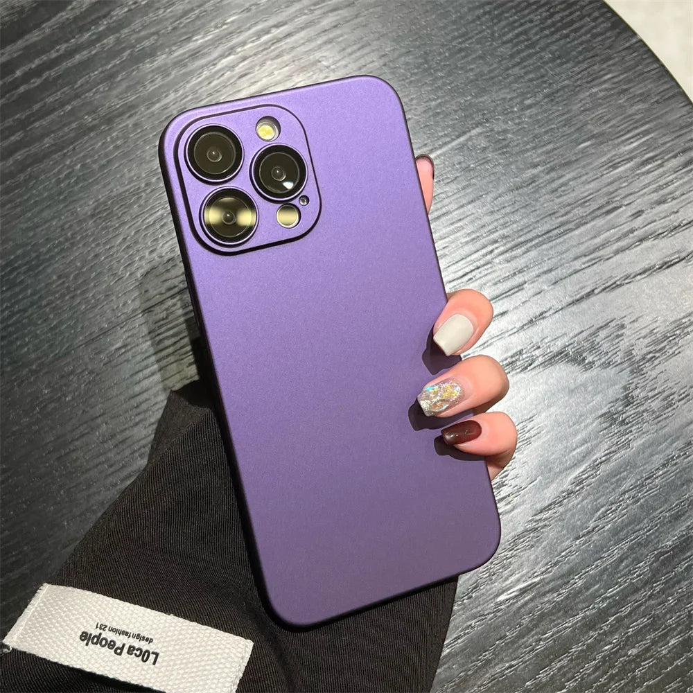Matte Armor iPhone Case - Rugged Slim Plastic Cover with Camera Protection for iPhone 11–18, Air, Plus & Pro Max Models