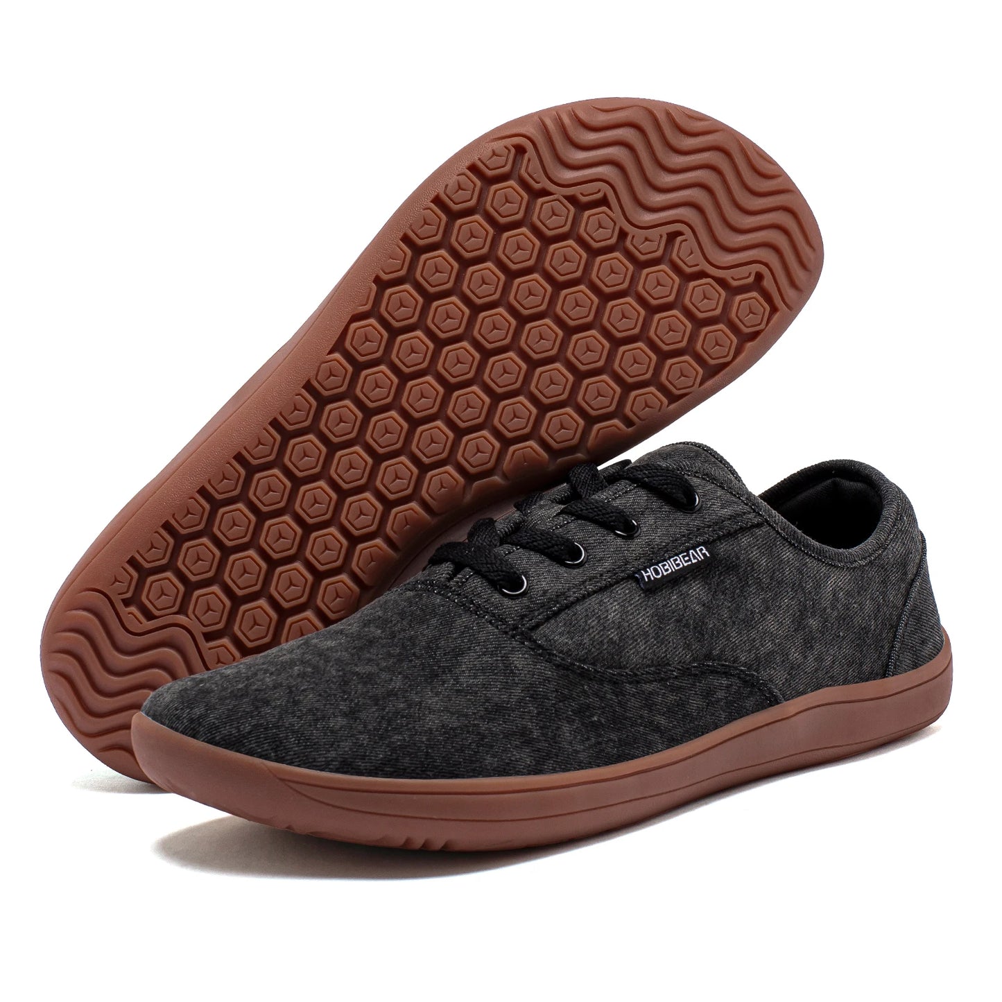 HOBIBEAR Men’s Barefoot Canvas Shoes – Minimalist Zero Drop Sneakers with Wide Fit