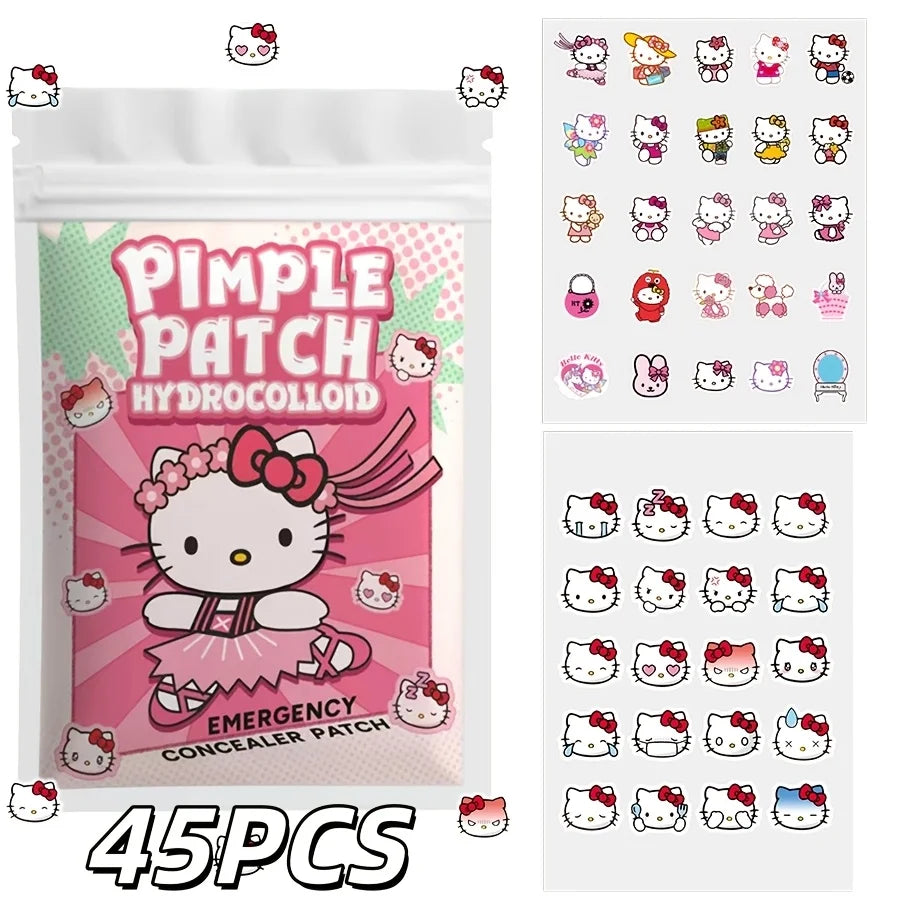 Sanrio Hello Kitty Acne Patch Set - Hydrocolloid Invisible Pimple Cover Facial Decoration Stickers