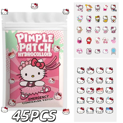 Sanrio Hello Kitty Acne Patch Set - Hydrocolloid Invisible Pimple Cover Facial Decoration Stickers