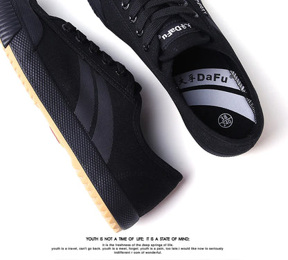 Dafu Original Kung Fu Sneakers - Unisex All Black Classic Martial Arts Shoes (Improved Version)
