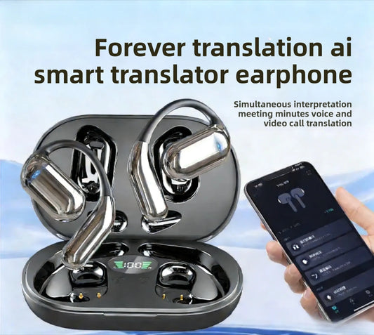 3-in-1 AI Translator Earbuds – Bluetooth 5.3 Smart Wireless Headphones with Real-Time Translation, 144 Languages, Noise Cancelling & Multi-Device Support