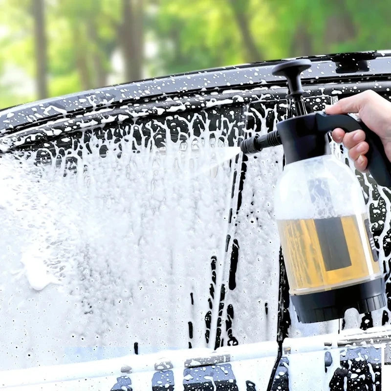 2L Car Wash Spray Bottle Foam Sprayer - Hand Pump Foam Sprayer for Car Air Pressure Wash - Auto Window Cleaning Nozzle Can Washer