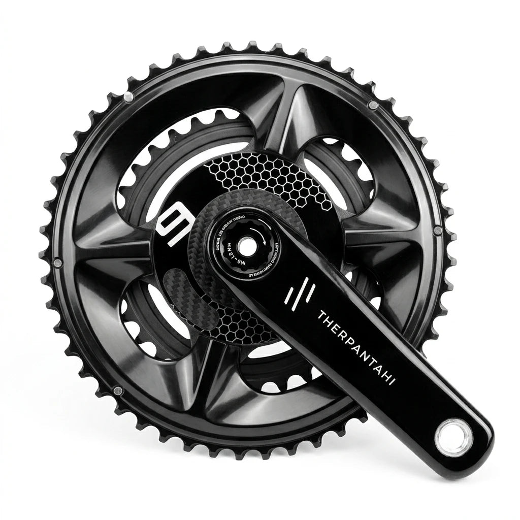 Road Bike Carbon Fiber Crankset - 165/167.5/170/172.5mm BCD 110mm Titanium Alloy 24mm Axis for Shimano Folding Bikes