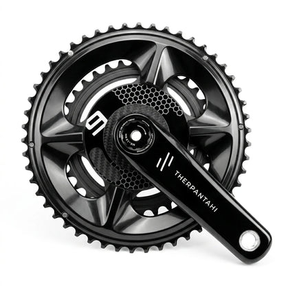 Road Bike Carbon Fiber Crankset - 165/167.5/170/172.5mm BCD 110mm Titanium Alloy 24mm Axis for Shimano Folding Bikes