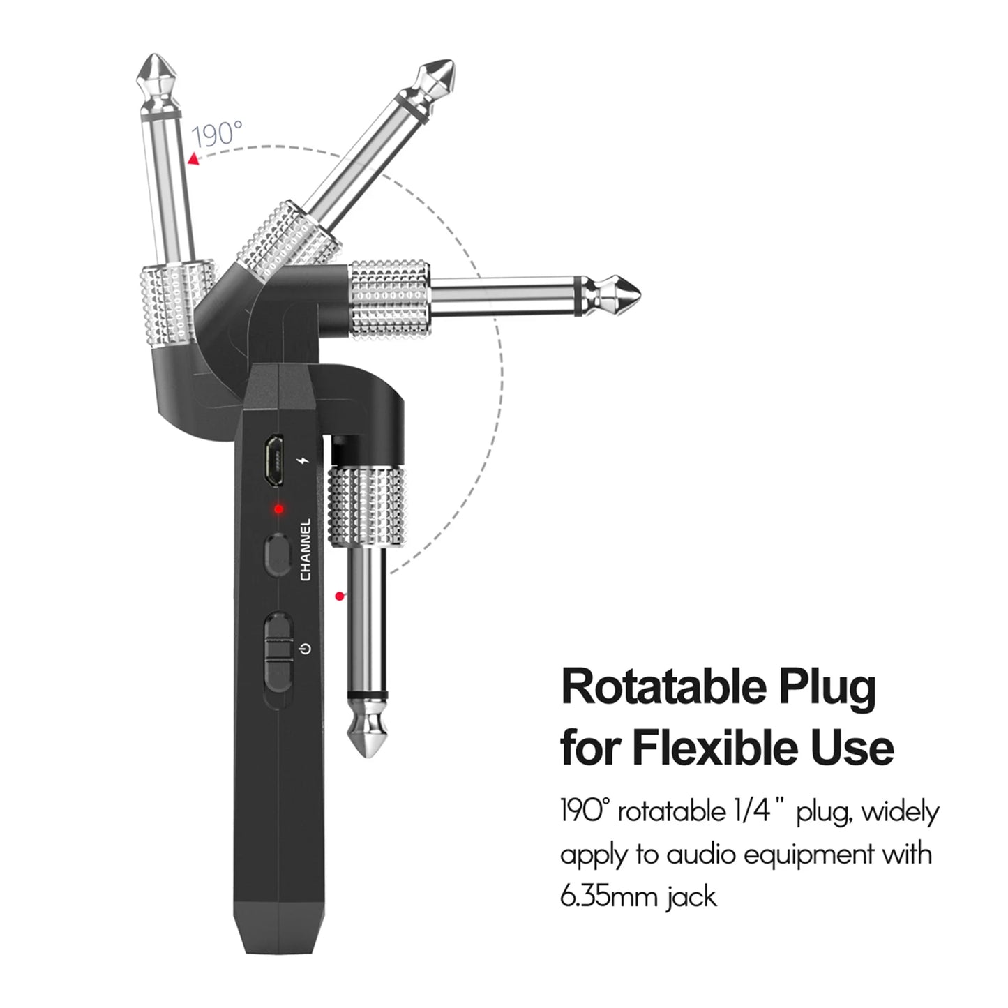 M-VAVE WP-5G Wireless Guitar System - 5.8G Rechargeable Audio Transmitter & Receiver with Type-C Cable for Guitar Amplifier