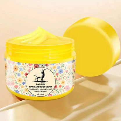 50g Lanolin Foot Cream for Cracked Heels & Dry Feet, Deep Moisturizing Skin Repair Balm for Soft Smooth Feet