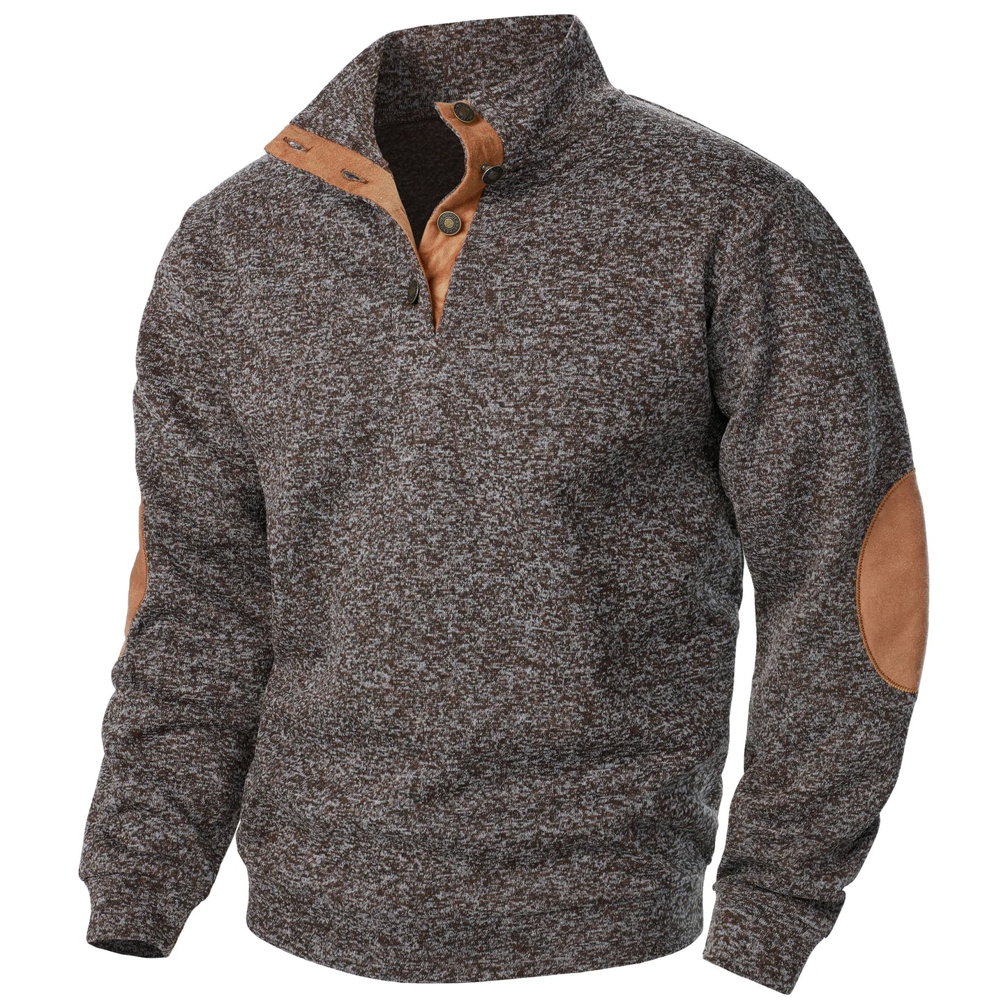 Men's Stand Collar Knit Sweater - Autumn Winter Long Sleeve Casual Knitted Pullover Top