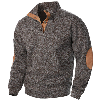 Men's Stand Collar Knit Sweater - Autumn Winter Long Sleeve Casual Knitted Pullover Top