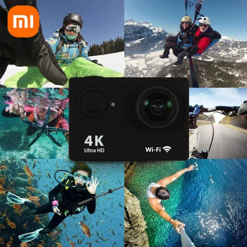 FXiaomi 4K Ultra HD Action Camera — 30fps WiFi Waterproof Sports Camera with 2.0" Display, 170° Lens for Cycling & Vlogging