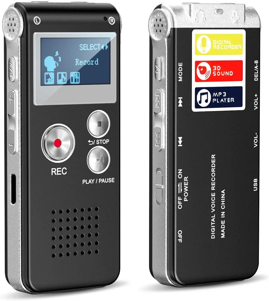 Mini Digital Voice Recorder – MP3 & USB, High-Quality 1536kbps with Playback Function