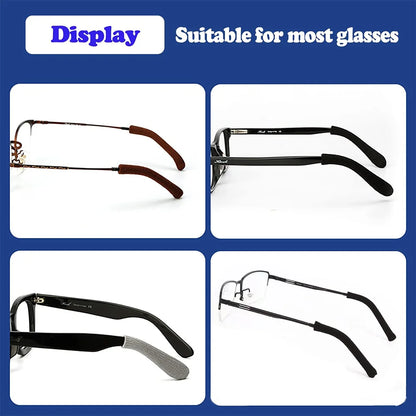 Anti-Slip Eyeglass Temple Tips – Soft Cotton Fabric Cushion Sleeve for Comfortable Frame & Ear Support