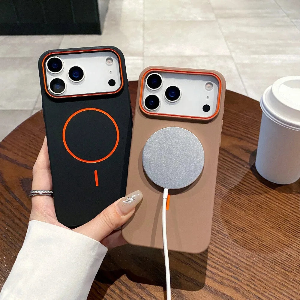 Luxury Magnetic Matte Phone Case - Soft Shockproof MagSafe Cover for iPhone 17 Pro Max & More