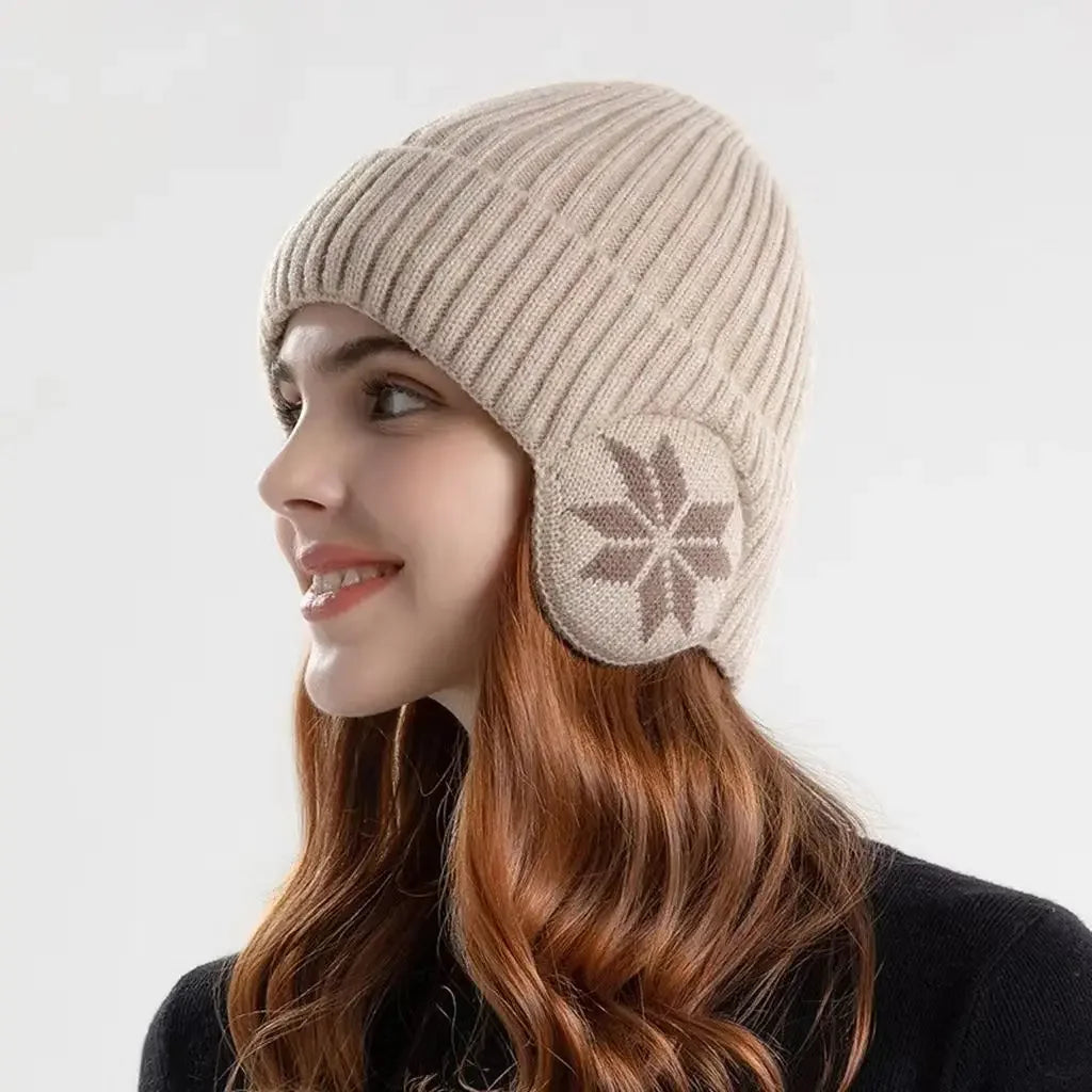Unisex Winter Warm Plush Knitted Beanie - Coldproof Skull Cap for Men and Women, Outdoor Ear Protection Wool Hat