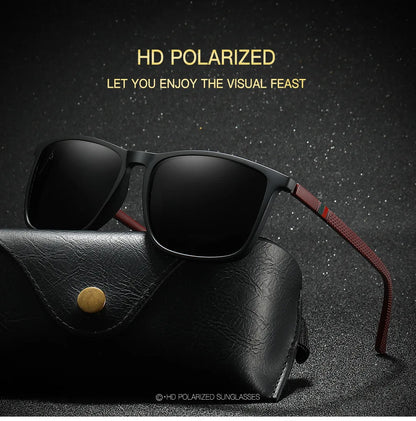 Polarized Sports Sunglasses for Men – Lightweight Comfortable Square UV400 Eyewear with Original Case