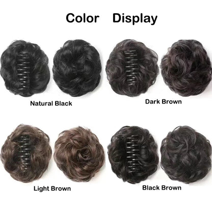 Sunslymei Synthetic Hair Bun Clip-in – Curly Messy Chignon Ponytail Hairpiece Scrunchie Extensions for Women
