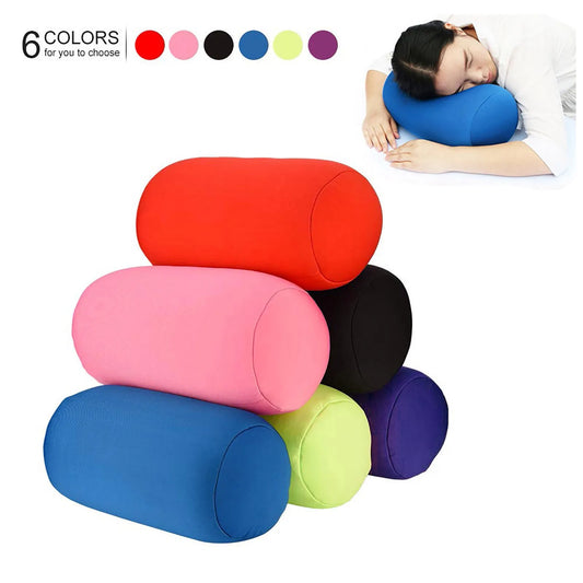 Solid Color Cylindrical Neck Pillow – Washable Round Cushion for Bedroom, Seat, Headrest & Travel Support