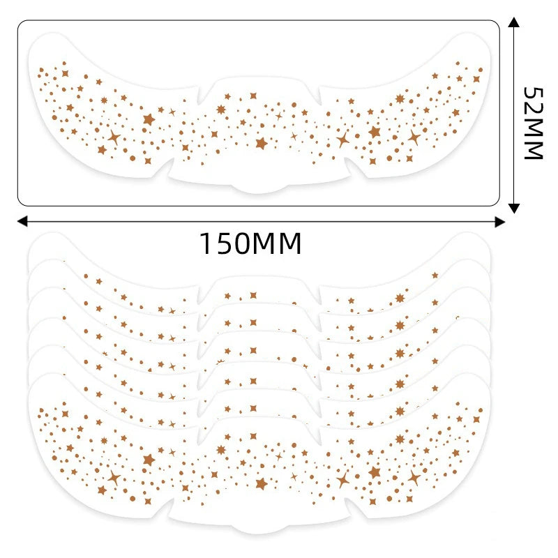 6pcs Metallic Fake Freckles Temporary Tattoos — Gold & Silver Face Stickers for Makeup and Hot Stamping