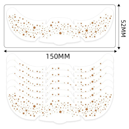 6pcs Metallic Fake Freckles Temporary Tattoos — Gold & Silver Face Stickers for Makeup and Hot Stamping