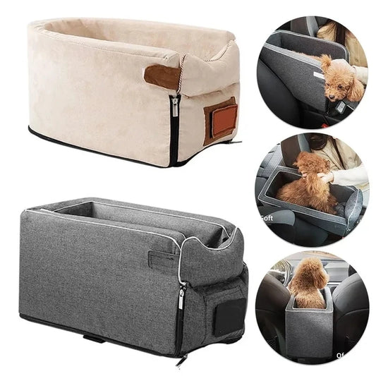 Portable Car Central Dog Seat Bed | Safety Travel Bag Carrier for Small Dogs & Cats | Pet Accessories