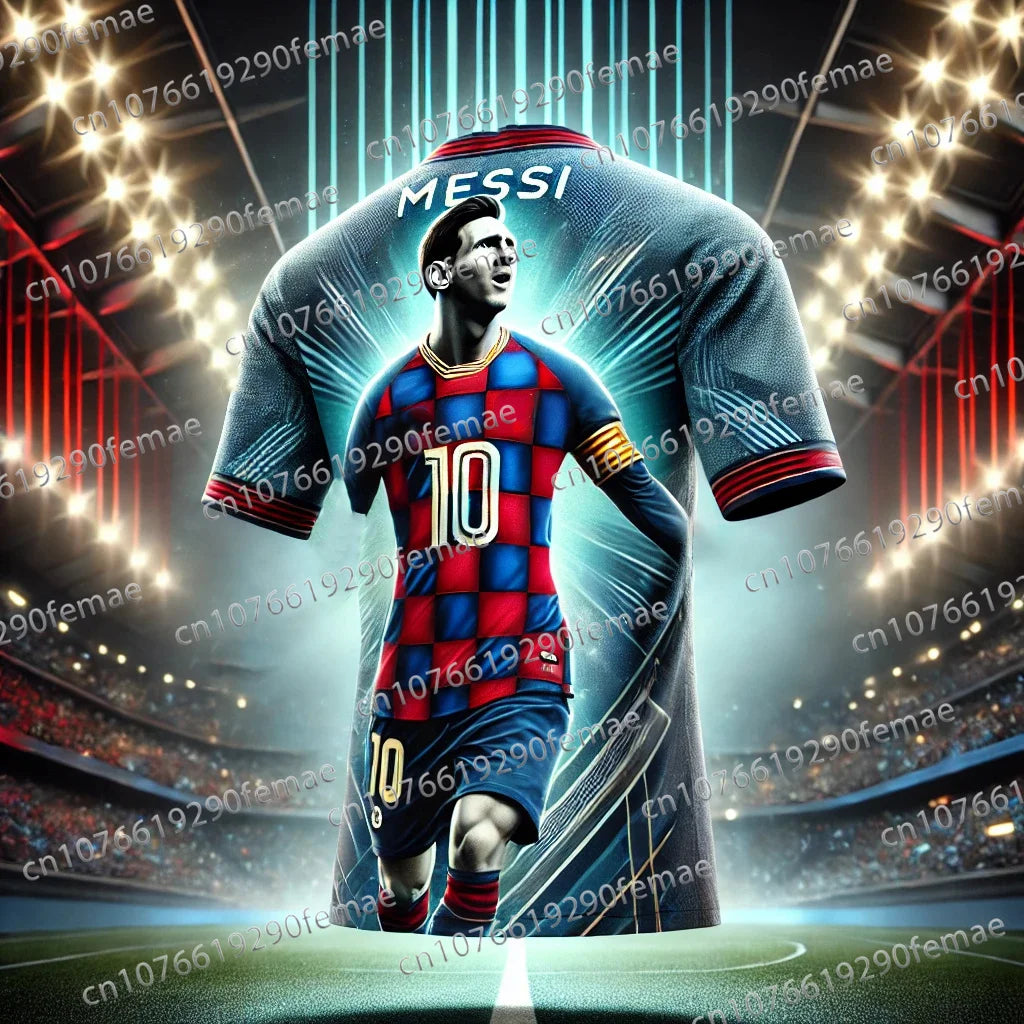 Classic Messi Size 10 Football Jersey – Breathable, Sweat-Wicking T-Shirt for Men, Training & Daily Matches