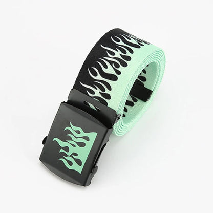 Punk Style Flame Belt – Trendy Hip-Hop Streetwear Accessory, Durable Unisex Fashion Decoration for Men & Women