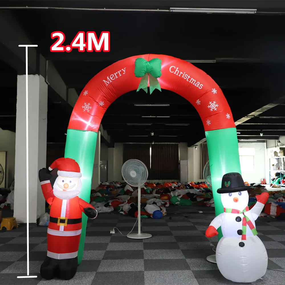 Inflatable Christmas Decorations – Tree, Snowman, Santa, Bear & Gingerbread Man with Built-in LED for Outdoor Garden & Party Decor
