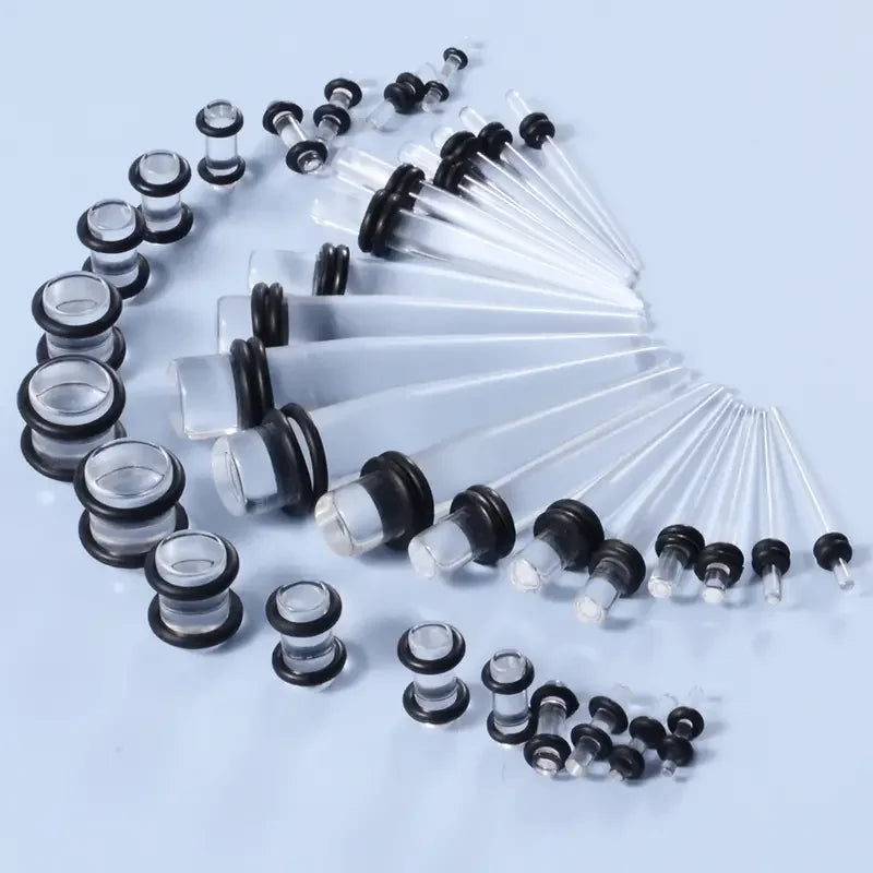 8PCS Acrylic Ear Piercing Kit — Spiral Tapers, Tunnels & Septum Horns for Men & Women Body Jewelry