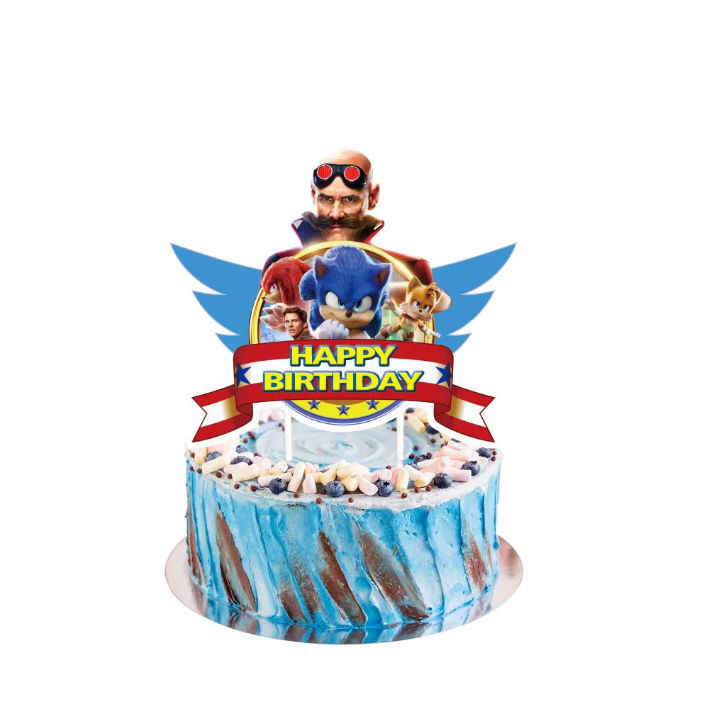 Sonic Birthday Party Decoration Set – Hedgehog Theme Tableware & Supplies with Plates, Cups, Napkins, Tablecloth & Party Accessories for Kids Party Gifts