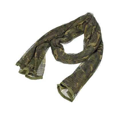 Outdoor Camouflage Netting Scarf — Camo Mesh Face Veil & Shemagh Head Wrap for Camping, Hiking, Shooting