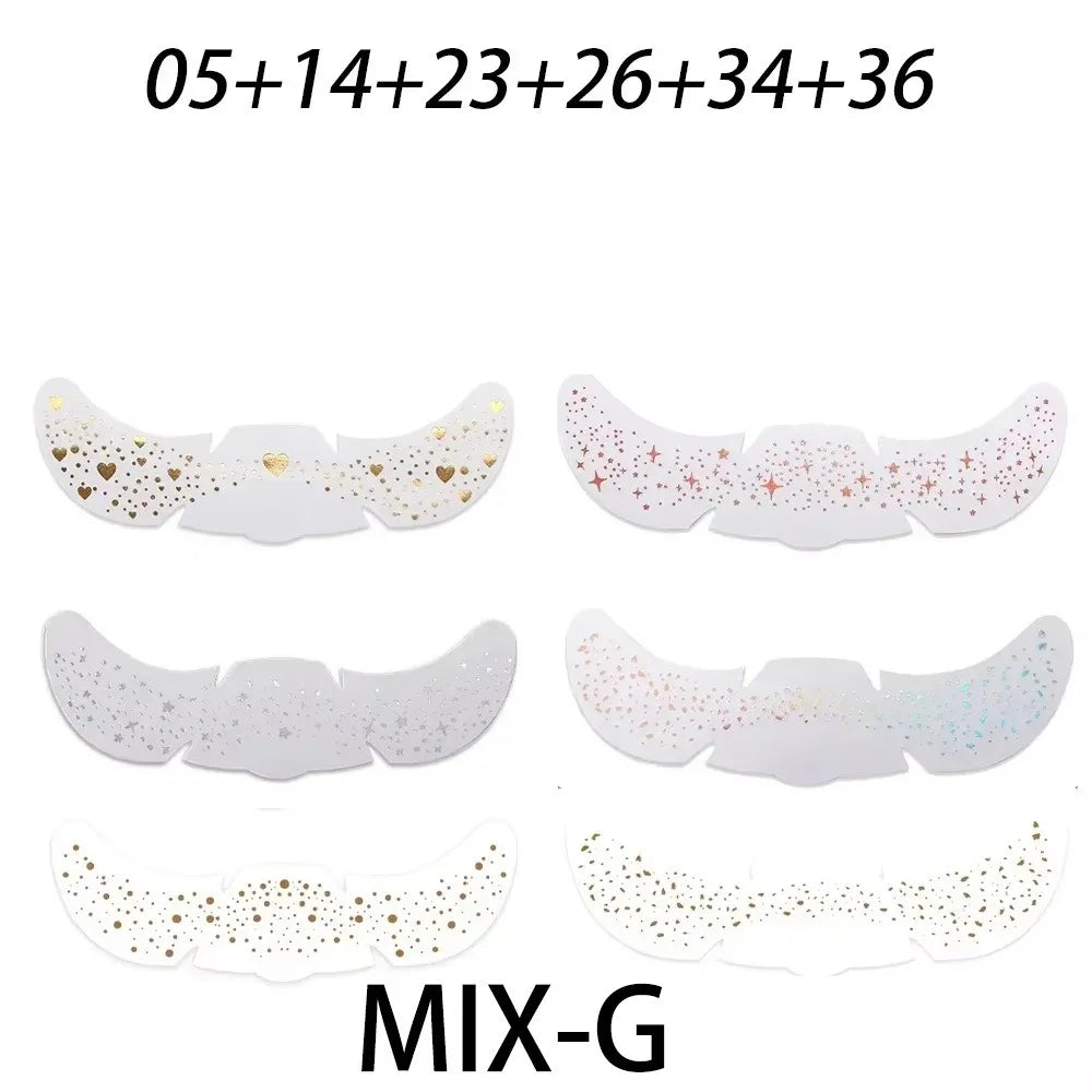 6pcs Metallic Fake Freckles Temporary Tattoos — Gold & Silver Face Stickers for Makeup and Hot Stamping