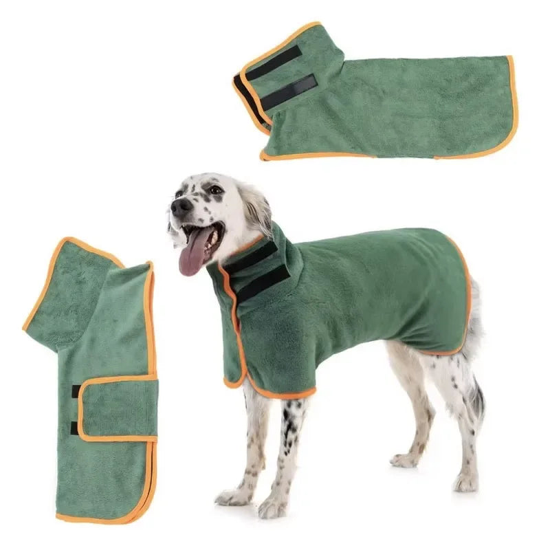 Absorbent Quick Dry Pet Bathrobe – Dog & Cat Bath Towel Robe for Small & Large Pets, Fast Drying Pet Cleaning Supplies